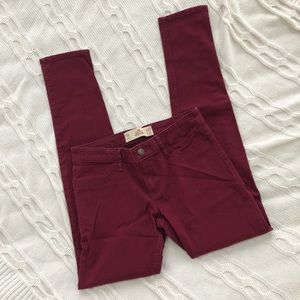 Hollister Burgundy Skinny Jeans